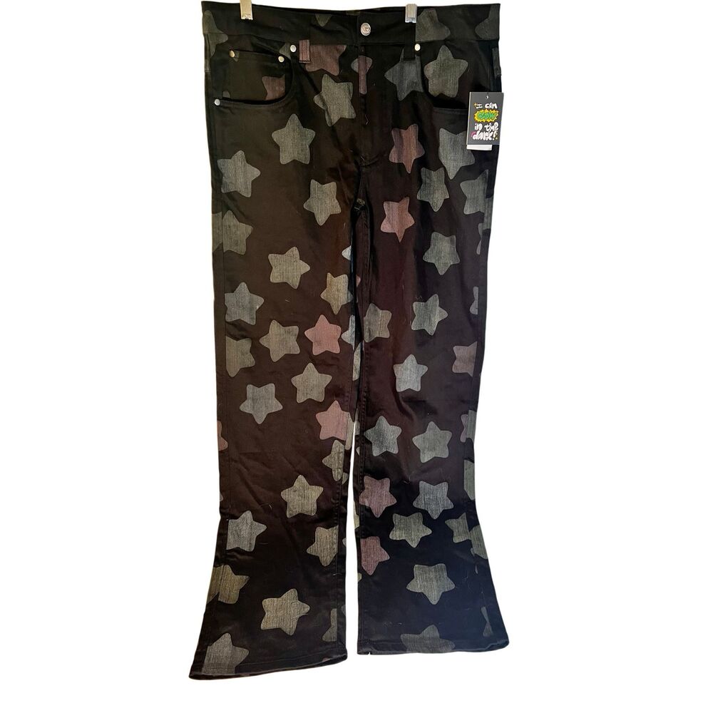 NWT Men's Salem7 Zumiez Glow In the Dark Star Black Jeans Stars Glow In The Dark